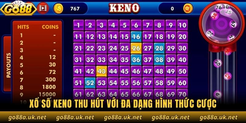 Xổ số keno thu hút với đa dạng hình thức cược